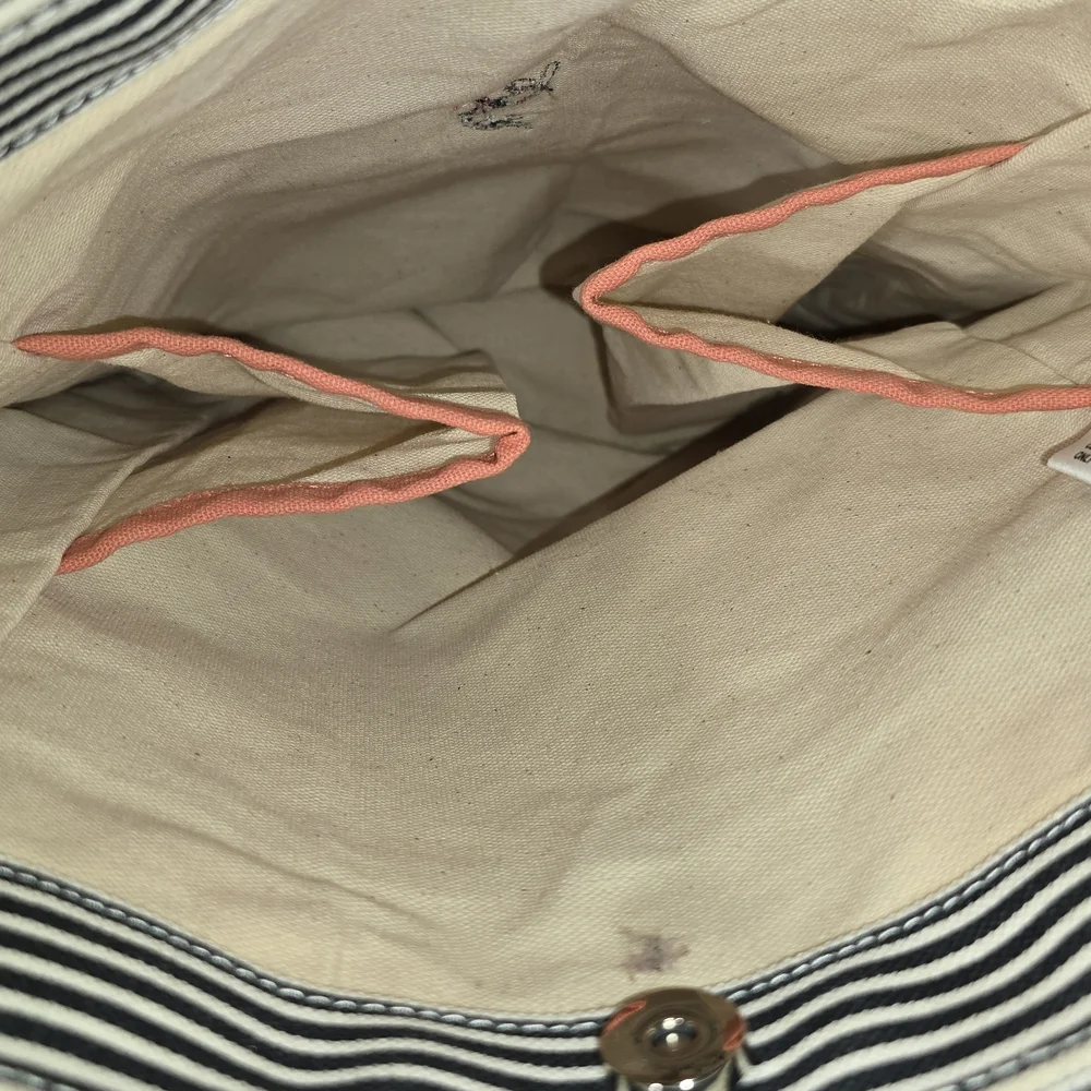 Ame & Lulu Preppy Canvas Tennis Tote Bag Pickleball Country Club - Picture 3 of 5